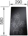 Ornamentik-Schneidbrett aus satiniertem Sicherheitsglas STATURA schwarz 580 x 290 mm, Sicherheitsglas satiniert