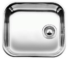 BLANCO-OMEGA 450-U, Stainless steel satin polish, w/o drain remote control, w/o bowl layout, 500 mm min. cabinet size