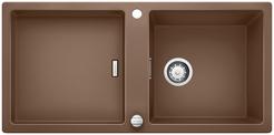 BLANCO ADON XL 6 S, SILGRANIT, nutmeg, with drain remote control, with accessories, reversible, 600 mm min. cabinet size