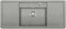 BLANCO ALAROS 6 S, SILGRANIT, greystone, with drain remote control, with accessories, Bowl centred, 600 mm min. cabinet size