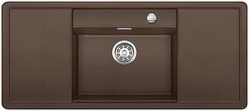 BLANCO ALAROS 6 S-F, SILGRANIT, coffee, with drain remote control, with accessories, Bowl centred, 600 mm min. cabinet size