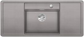 BLANCO ALAROS 6 S, SILGRANIT, alu metallic, with drain remote control, with accessories, Bowl centred, 600 mm min. cabinet size