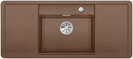 BLANCO ALAROS 6 S, SILGRANIT, nutmeg, with drain remote control, with accessories, Bowl centred, 600 mm min. cabinet size