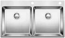 BLANCO ANDANO 400/400-IF/A, Stainless steel satin polish, with drain remote control, w/o bowl layout, 900 mm min. cabinet size