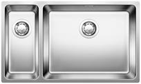 BLANCO ANDANO 500/180-U, Stainless steel satin polish, with drain remote control, Bowl right, 800 mm min. cabinet size