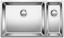 BLANCO ANDANO 500/180-U, Stainless steel satin polish, with drain remote control, Bowl left, 800 mm min. cabinet size
