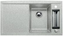 BLANCO AXIA 5 S, SILGRANIT until 10-2008, greystone, with drain remote control, with accessories, Bowl right, 500 mm min. cabinet size