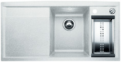 BLANCO AXIA 6 S, SILGRANIT until 10-2014, white, with drain remote control, w/o accessories, Bowl right, 600 mm min. cabinet size