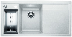BLANCO AXIA 6 S, SILGRANIT until 10-2014, white, with drain remote control, w/o accessories, Bowl left, 600 mm min. cabinet size