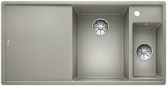BLANCO AXIA III 6 S without pop-up waste, SILGRANIT, pearl grey, incl. chopping board wood, Bowl right, 600 mm min. cabinet size