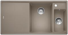 BLANCO AXIA III 6 S without pop-up waste, SILGRANIT, tartufo, incl. chopping board wood, Bowl right, 600 mm min. cabinet size