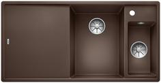 BLANCO AXIA III 6 S-F without pop-up waste, SILGRANIT, coffee, incl. cutting board glass, Bowl right, 600 mm min. cabinet size