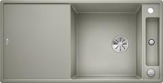 BLANCO AXIA III XL 6 S with pop-up waste, SILGRANIT, pearl grey, incl. chopping board wood, reversible, 600 mm min. cabinet size