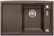 BLANCO AXIA II 45 S-F, SILGRANIT, coffee, with drain remote control, with accessories, Bowl right, 450 mm min. cabinet size
