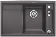 BLANCO AXIA II 45 S-F, SILGRANIT, rock grey, with drain remote control, with accessories, Bowl right, 450 mm min. cabinet size