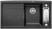BLANCO AXIA II 5 S-F, SILGRANIT, anthracite, with drain remote control, with accessories, Bowl right, 500 mm min. cabinet size