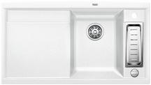 BLANCO AXIA II 5 S-F, SILGRANIT, white, with drain remote control, with accessories, Bowl right, 500 mm min. cabinet size