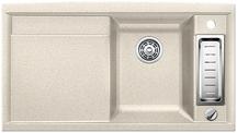BLANCO AXIA II 5 S, SILGRANIT, sand, with drain remote control, with accessories, Bowl right, 500 mm min. cabinet size
