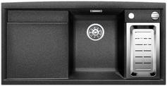 BLANCO AXIA II 6 S-F, SILGRANIT, anthracite, with drain remote control, with accessories, Bowl right, 600 mm min. cabinet size