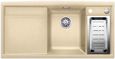 BLANCO AXIA II 6 S-F, SILGRANIT, champagne, with drain remote control, with accessories, Bowl right, 600 mm min. cabinet size