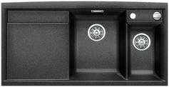 BLANCO AXIA II 6 S, SILGRANIT, anthracite, with drain remote control, w/o accessories, Bowl right, 600 mm min. cabinet size