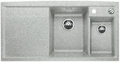 BLANCO AXIA II 6 S, SILGRANIT, greystone, with drain remote control, w/o accessories, Bowl left, 600 mm min. cabinet size