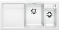 BLANCO AXIA II 6 S, SILGRANIT, white, with drain remote control, w/o accessories, Bowl right, 600 mm min. cabinet size