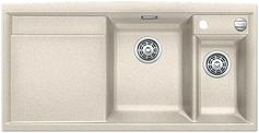 BLANCO AXIA II 6 S, SILGRANIT, sand, with drain remote control, w/o accessories, Bowl left, 600 mm min. cabinet size