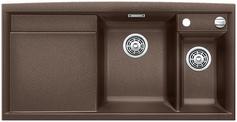 BLANCO AXIA II 6 S, SILGRANIT, coffee, with drain remote control, w/o accessories, Bowl right, 600 mm min. cabinet size
