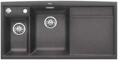 BLANCO AXIA II 6 S, SILGRANIT, rock grey, with drain remote control, w/o accessories, Bowl left, 600 mm min. cabinet size