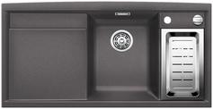 BLANCO AXIA II 6 S-F, SILGRANIT, rock grey, with drain remote control, with accessories, Bowl right, 600 mm min. cabinet size