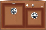 BLANCO AXIA II 8, SILGRANIT, cognac, with drain remote control, Bowl left, 800 mm min. cabinet size