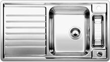 BLANCO AXIS 5 S-IF, Stainless steel satin polish, with drain remote control, with accessories, reversible, 500 mm min. cabinet size
