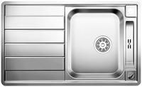 BLANCO AXIS II 45 S-IF, Stainless steel satin polish, with drain remote control, with accessories, reversible, 450 mm min. cabinet size
