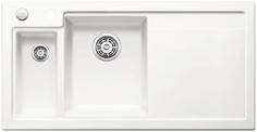 BLANCO AXON II 6 S, Ceramic PuraPlus, crystal white glossy, with drain remote control, with accessories, Bowl left, 600 mm min. cabinet size