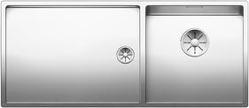 BLANCO CLARON 400/550-T-U, Stainless steel satin polish, w/o drain remote control, Bowl right, 600 mm min. cabinet size