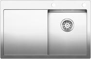 BLANCO CLARON 4 S-IF, Stainless steel satin polish, with drain remote control, Bowl right, 400 mm min. cabinet size