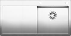 BLANCO CLARON 5 S-IF, Stainless steel satin polish, with drain remote control, Bowl right, 500 mm min. cabinet size