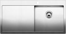 BLANCO CLARON 5 S-IF, Stainless steel satin polish, with and w/o drain remote control, Bowl right, 500 mm min. cabinet size