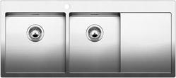 BLANCO CLARON 8 S-IF, Stainless steel satin polish, with and w/o drain remote control, Bowl left, 800 mm min. cabinet size