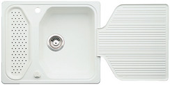 BLANCO CLASSIC 45, SILACRON, white, with drain remote control, with accessories, reversible, 450 mm min. cabinet size