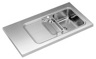 BLANCO CLASSIC 5 S-MGS, Stainless steel satin polish, with drain remote control, with colander, bowl right, 500 mm min. cabinet size