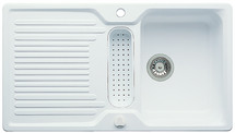 BLANCO CLASSIC 5 S, SILACRON, white, with drain remote control, with accessories, reversible, 500 mm min. cabinet size