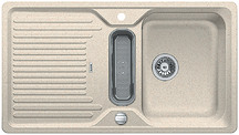BLANCO CLASSIC 5 S, SILGRANIT until 10-2014, sand, with drain remote control, with siphon, reversible, 500 mm min. cabinet size