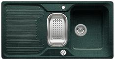 BLANCO CLASSIC 6 S-F, SILGRANIT until 10-2014, green, with drain remote control, with colander, reversible, 600 mm min. cabinet size