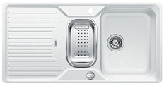 BLANCO CLASSIC 6 S-F, SILGRANIT until 10-2014, white, with drain remote control, with colander, reversible, 600 mm min. cabinet size