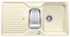 BLANCO CLASSIC 6 S-F, SILGRANIT until 10-2014, jasmine, with drain remote control, with colander, reversible, 600 mm min. cabinet size