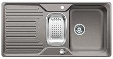BLANCO CLASSIC 6 S-F, SILGRANIT until 10-2014, alu metallic, with drain remote control, with colander, reversible, 600 mm min. cabinet size