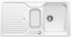 BLANCO CLASSIC 6 S, SILGRANIT until 10-2014, white, with drain remote control, with plastic colander, reversible, 600 mm min. cabinet size