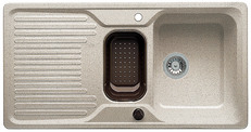BLANCO CLASSIC 6 S-F, SILGRANIT until 10-2014, sand, with drain remote control, with colander, reversible, 600 mm min. cabinet size